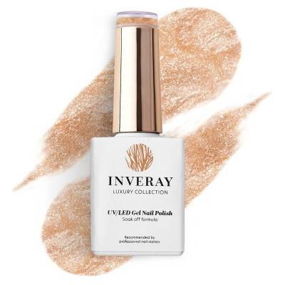 Inveray UV/LED Gél lak N°303 Oasis trblietavý šampanský žltý 10 ml