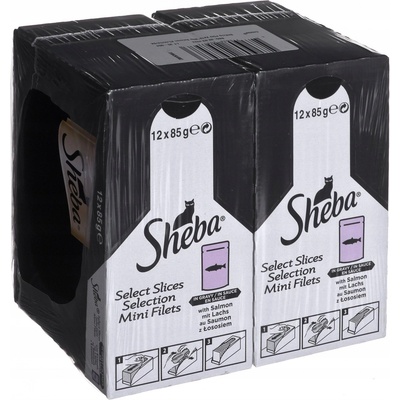 SHEBA SELECTION s Lososom v šťave 12 x 85 g