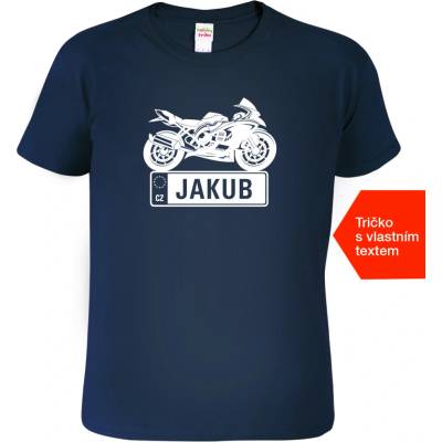 HobbyDárky tričko Zavodní motorka SPZ námořní modrá – Hledejceny.cz