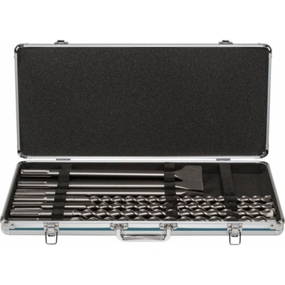 Makita D-42494 sada sekáčů a vrtáků SDS-max v Al kufru: vrtáky 18, 20, 22, 25x540mm, špičák + 2x plochý sekáč 25mm