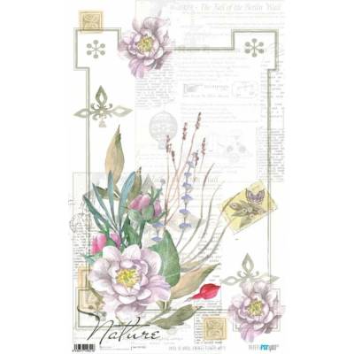 Rýžový papír 54x33 BÍLÉ KVĚTINY - Rice Paper 54x33 FLOWERS WHITE