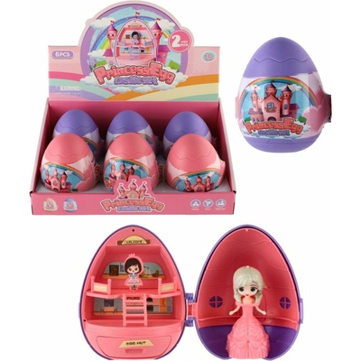 Princezna ve vajíčku plast 11cm s doplňky 2 barvy 6ks v boxu