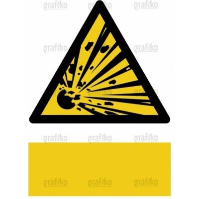 Grafiko | Nebezpečí výbuchu - Text obrázku (tabulka s vlastním textem), Materiál Hliník, Rozměr 297x210mm
