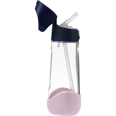 b.box Láhev s brčkem žlutá/šedá 600 ml