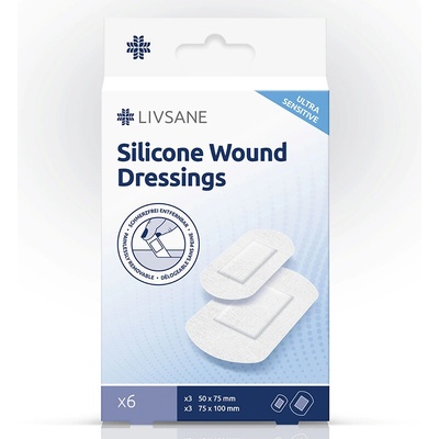 LIVSANE silikonové náplasti Ultra Sensitive 2 velikosti 6 ks