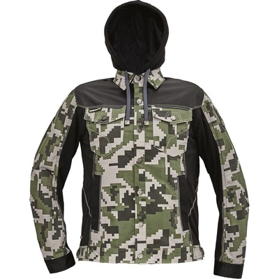 Cerva pracovná blúza s kapucňou NEURUM CAMOUFLAGE Tmavě olivová