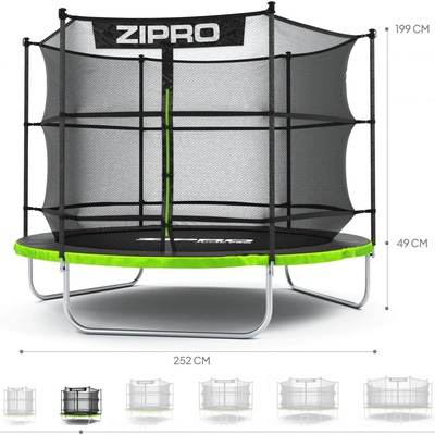 ZIPRO Jump Pro 252 cm + vnitřní bezpečnostní síť