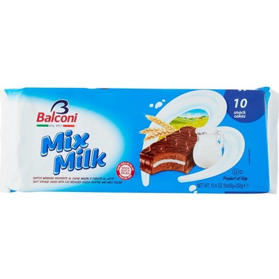 Balconi čokoládové koláčiky plnené mliečným krémom 10 x 35 g