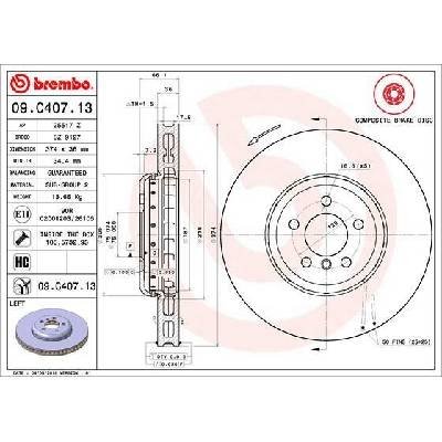 Brzdový kotúč BREMBO 09.C407.13