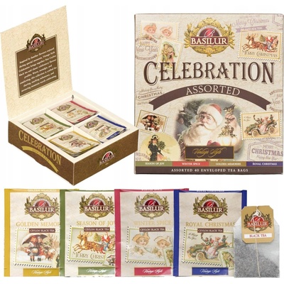 Basilur Celebration súprava čiernych čajov 40 vrecúšok