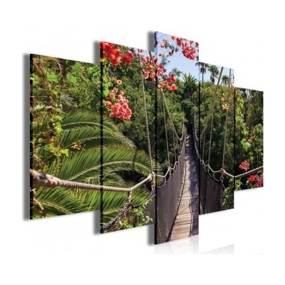 Obraz na plátne viacdielny - OB3401 - Visutý most v džungli 100cm x 60cm - S17