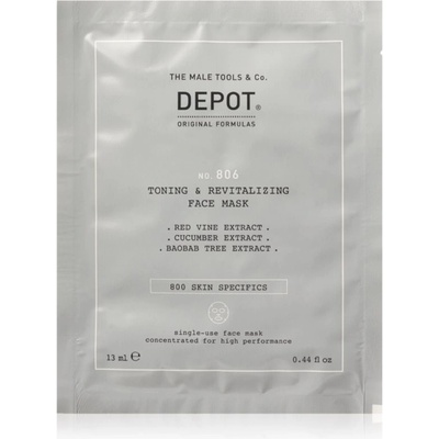 DEPOT 800 SKIN SPECIFICS NO. 806 TONING & REVITALIZING FACE MASK revitalizační pleťová maska pro muže 12 x 13 ml