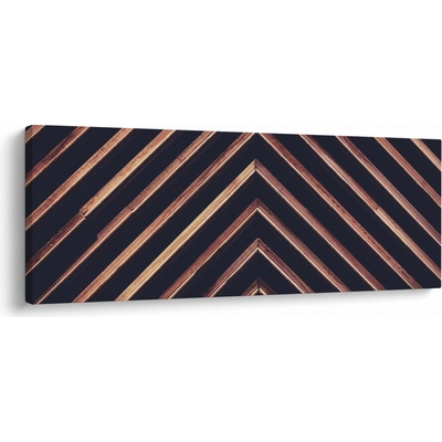 Obraz dřevěného motivu na černém pozadí, jednodílný 100x40 cm