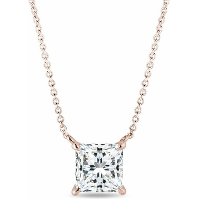 Klenota Náhrdelník z ružového zlata s lab grown diamantom princess N0873754
