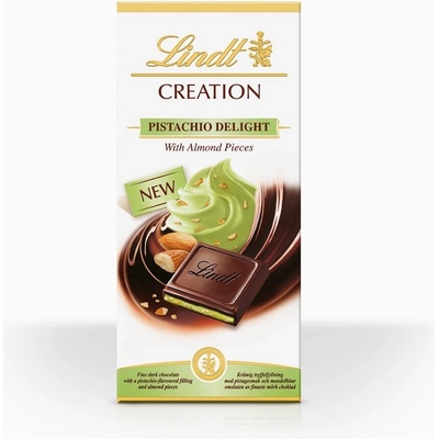 Lindt Creation horká čokoláda plnená mandľovým krémom s pistáciou 150 g