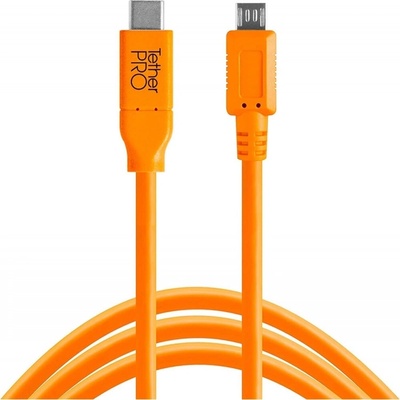 Tether Tools TET-CUC2515-ORG USB-C na 2.0 Micro-B, 4,6m, oranžový