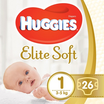 Huggies Elite Soft 1 3-5 kg 26 ks – Hledejceny.cz