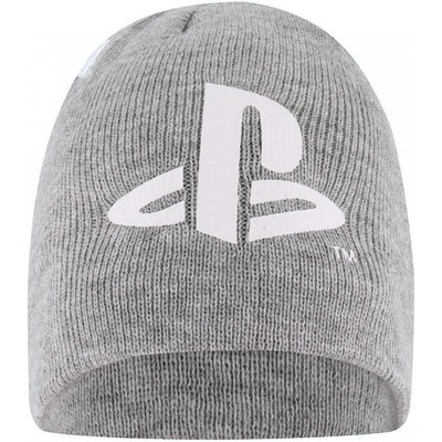Detská zimná úpletová čiapka PlayStation sivá