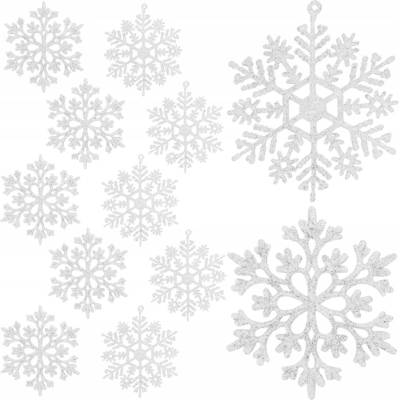 Novaza Tech Vianočná guľa zdobená, Tvarované vianočné gule, Súprava snehová vločka 10 cm 12 ks