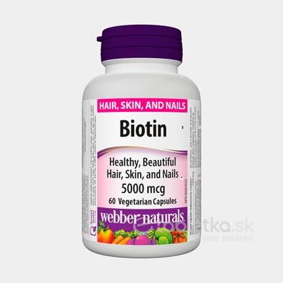 Webber Naturals Biotin 5000 mcg vegetariansky 60 kapsúl