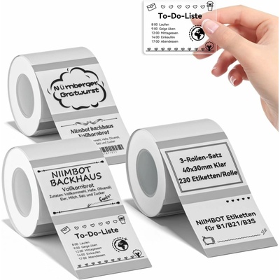 Niimbot transparentní samolepící štítky pro tiskárny B21, B21S, B1, B3S