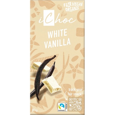 BioNebio Bio vegan bílá s vanilkou 80 g