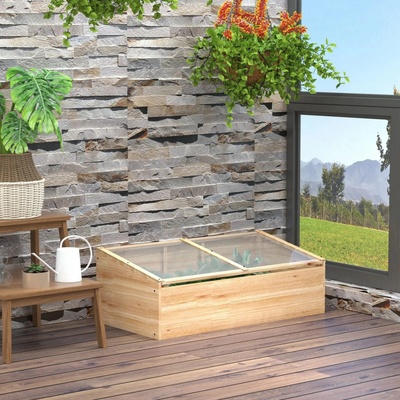 Outsunny Pařeniště 100x50x35 cm přírodní – Hledejceny.cz