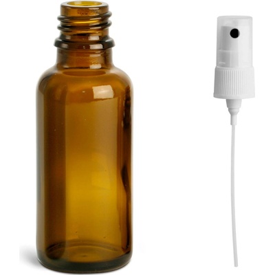 Luna Skleněná lékovka s bílým kosmetickým rozprašovačem 30 ml
