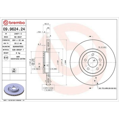BREMBO Brzdový kotúč 09962424