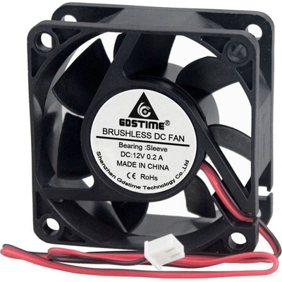 Ventilátor 60x60x25mm, 12V DC, XH2.54 - 2Pin