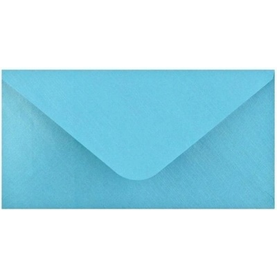 Obálka DL 11,2x21,9 cm metalická s ražbou, Světle modrá