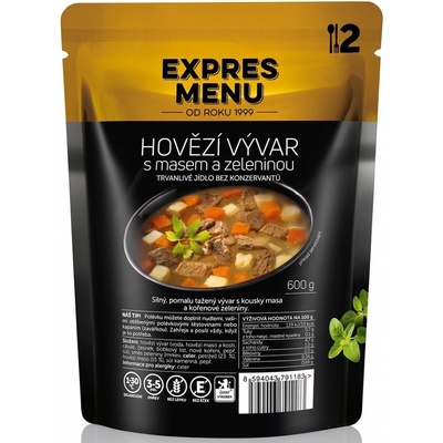 Expres Menu Hovädzí vývar s mäsom a zeleninou 600 g