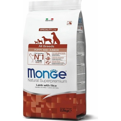 Monge Puppy & Junior Jehně rýže 30/18 2,5 kg