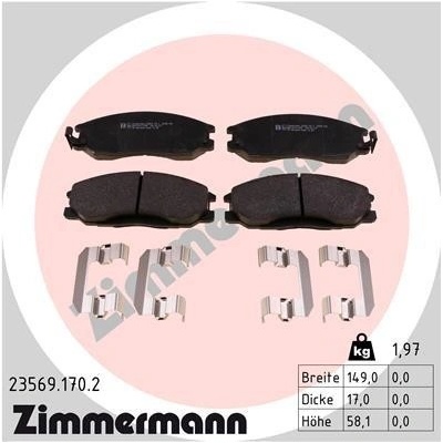 Sada brzdových platničiek kotúčovej brzdy ZIMMERMANN 23569.170.2