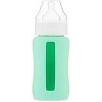 EcoViking Kojenecké láhev skleněná široká silikonový obal zelený mátový 240ml