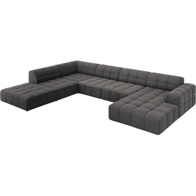 Cosmopolitan Design sametová rohová do "U" Chicago 364 cm levá Tmavě šedá