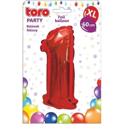 TORO Balónik XL číslica 1 60 cm matne červený