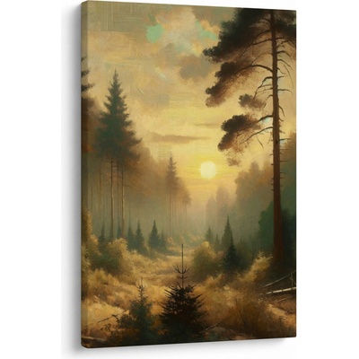 Obraz - Slunce zářící lesem, jednodílný 60x90 cm
