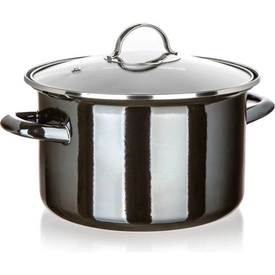 BANQUET Hrnec smaltovaný METALLIC Black 24 cm, 3,7 l, s poklicí
