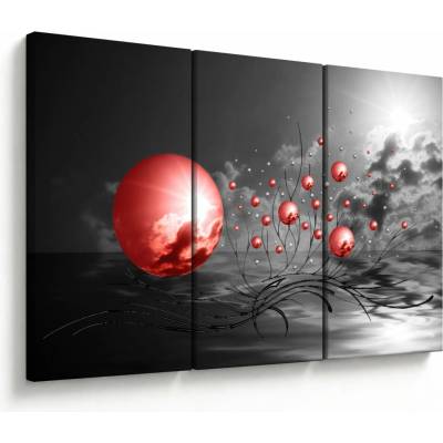 Obraz červených koulí, třídílný 120x80 cm