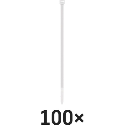 Emos A2842 Sťahovacie pásky biele 100×2.5mm 100ks A2842 - Pásky sťahovacie - O22mm, 8kg, nylon PA66