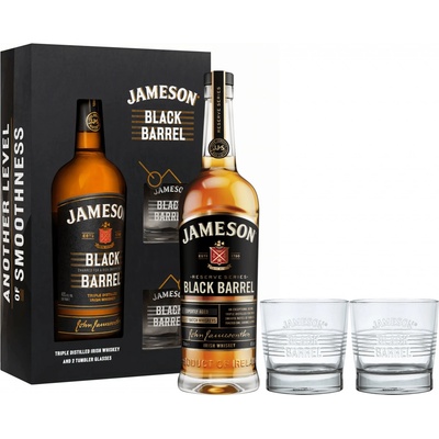 Jameson Black Barrel 40% 0,7 l (dárkové balení 2 sklenice)