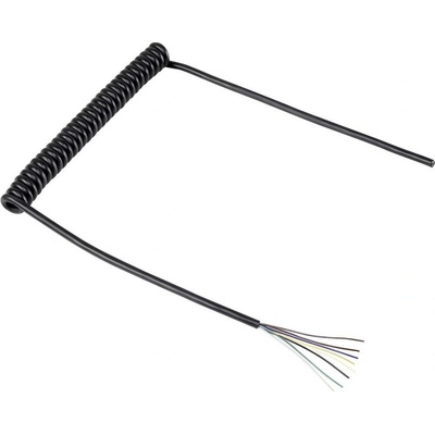 Tru Components 1570979 špirálový kábel 218 mm / 640 mm 8 x 0.12 mm² čierna