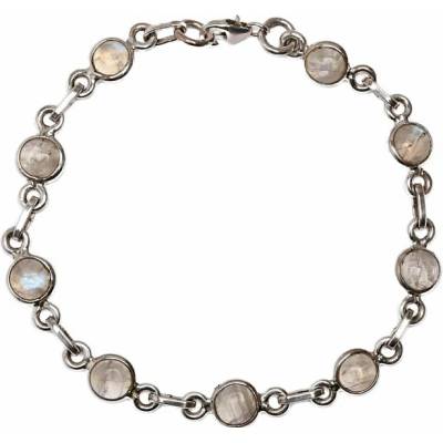Nefertitis Měsíční kámen duhový Bluefire náramek stříbro Ag 925 B142 NF67278 19,5 cm, 7,7 g