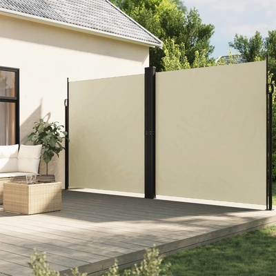 vidaXL Zatahovací boční markýza krémová 200 x 1 200 cm