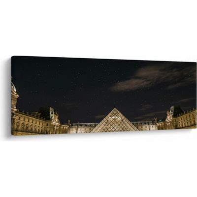 Obraz - Louvre v noci, jednodílný 145x58 cm