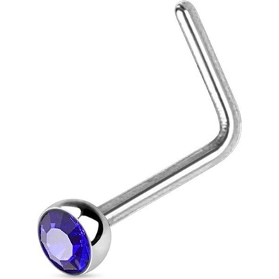 Šperky4U zahnutý piercing do nosu s kamínkem N0044-B