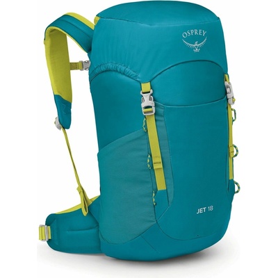 Detský turistický batoh Osprey Jet 18 - blue spikemoss/lemongrass