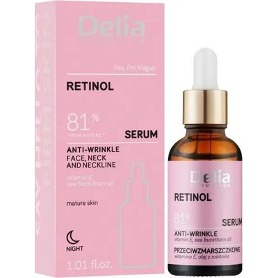 Delia Cosmetics Retinol protivráskové sérum na obličej krk a dekolt 30 ml – Hledejceny.cz
