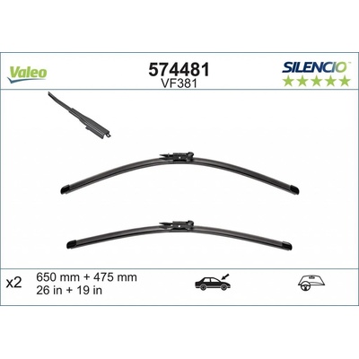 Valeo Silencio Flat Blade set 650+475 mm VA 574481